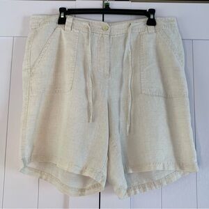 Jones of New York Women’s Lightweight Cream Linen-Blend Shorts